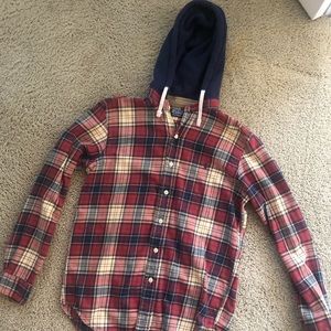 Polo Button Down with Hood